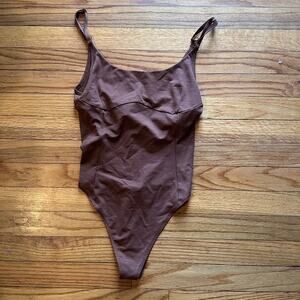 Outdoor Voices Move Free Leotard Bodysuit Cocoa Size S